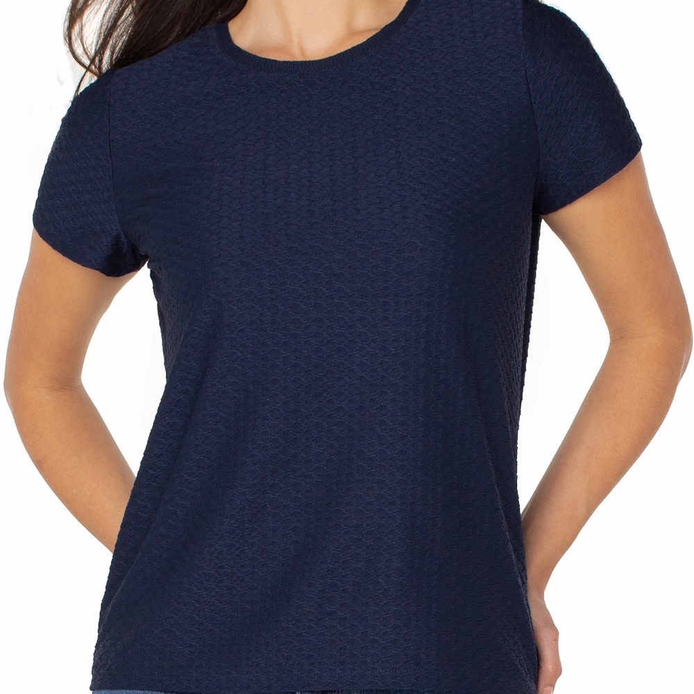 LIVERPOOL SHORT SLEEVE CREW NECK TEE WITH RIB TRIM Size LL / DARK NAVY